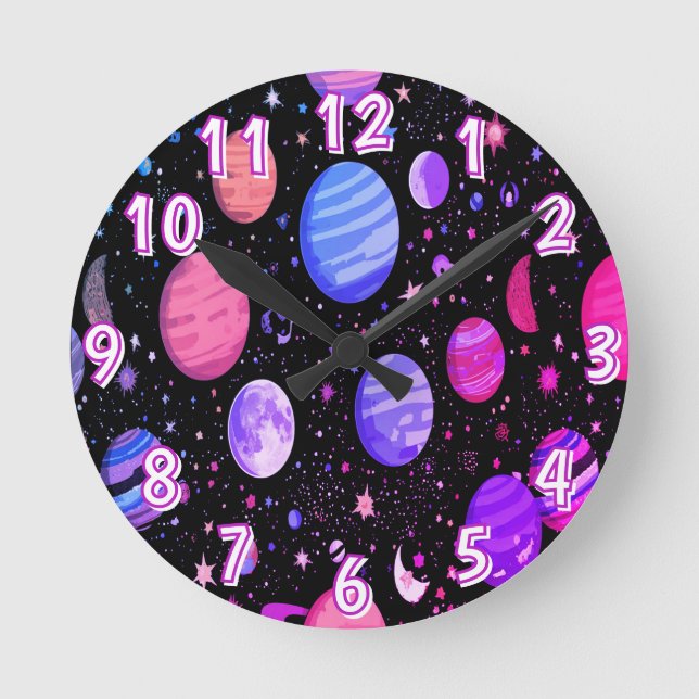 Galaxy Timepiece Astronaut Outer Space Wall Clock (Front)
