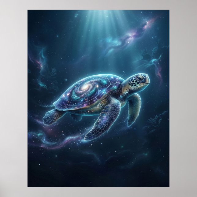 Galaxy Turtle Cosmic Ocean Poster (Front)