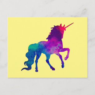 Galaxy Unicorn in Sky Colours of Blue and Purple, Postcard