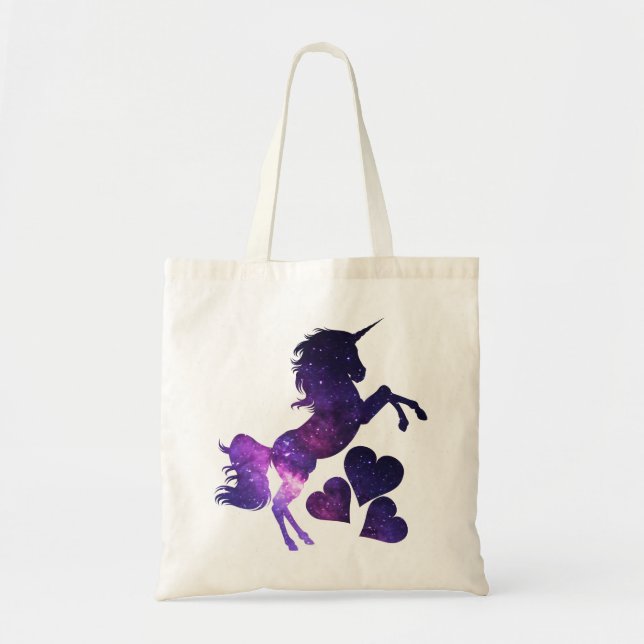 Galaxy Unicorn Love Tote Bag (Front)