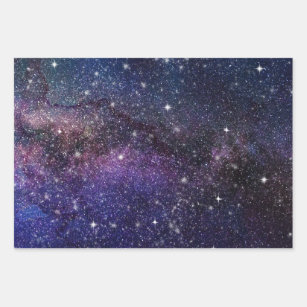 Galaxy, Universe, Men & Women, Space Pattern Wrapping Paper Sheet