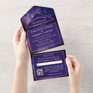 Galaxy Universe Nebula Starry Night Sky Space All In One Invitation