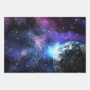 Galaxy, Universe, Stars, Outer Space Gift Pattern Wrapping Paper Sheet