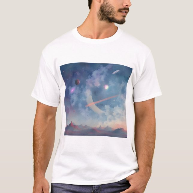 Galaxy, Universe, Stars, Outer Space   T-Shirt (Front)