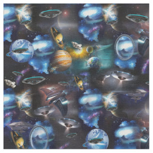 Galaxy visitors in space fabric