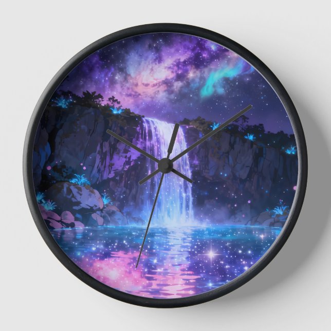 Galaxy Waterfall Wall Clock (Front)