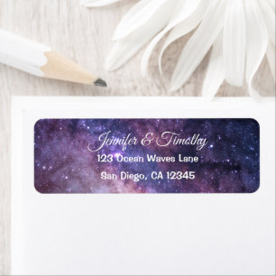 Galaxy Wedding Celestial Universe Starry Night Return Address Label