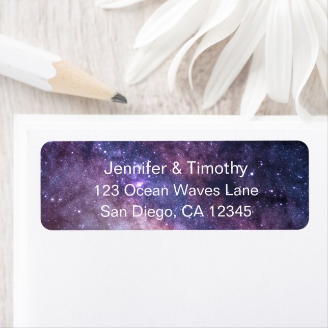 Galaxy Wedding Celestial Universe Starry Night Return Address Label (Insitu)