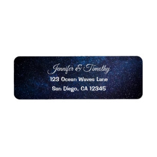 Galaxy Wedding Celestial Universe Stars Elegant Return Address Label