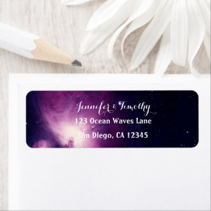 Galaxy Wedding Celestial Universe Stars Elegant Return Address Label