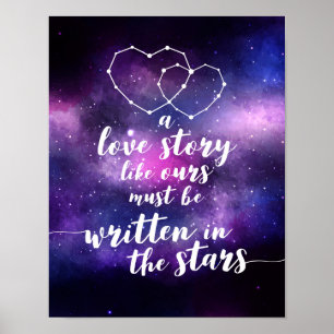 Galaxy Wedding Constellation Written In The Stars Poster