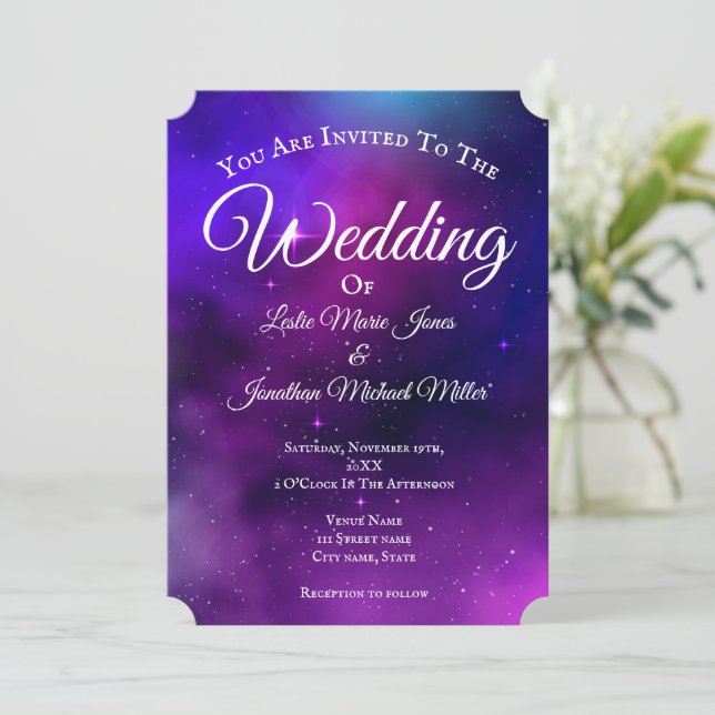 Galaxy Wedding Invitation (Standing Front)