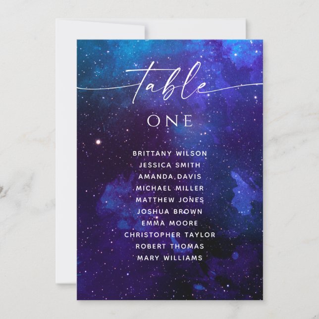 Galaxy Wedding Seating Chart | Cosmic Night Sky  Invitation (Front)