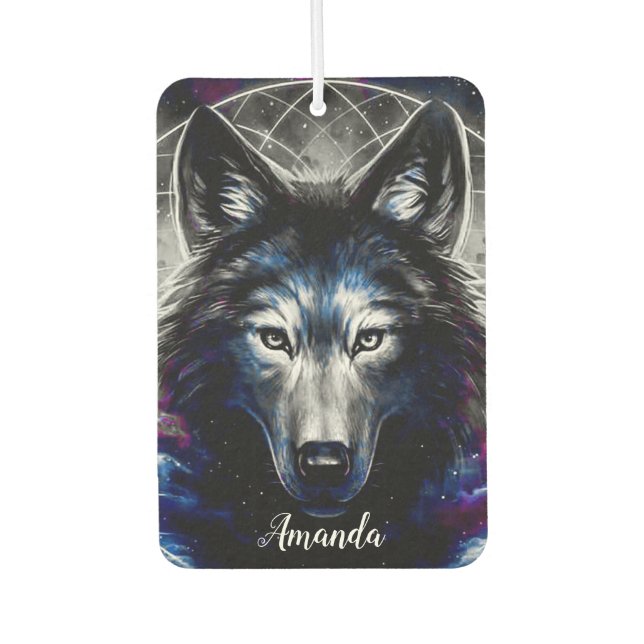 Galaxy Wolf Car Air Freshener (Front)