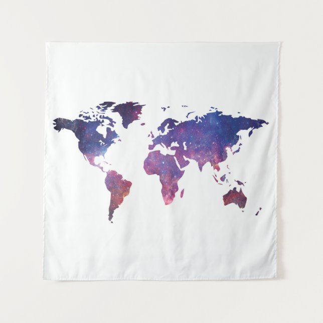 Galaxy world map  tapestry (Front)