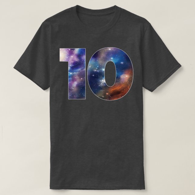 Galay 10 Year Old 10th Birthday Space Themed Astro T-Shirt (Design Front)