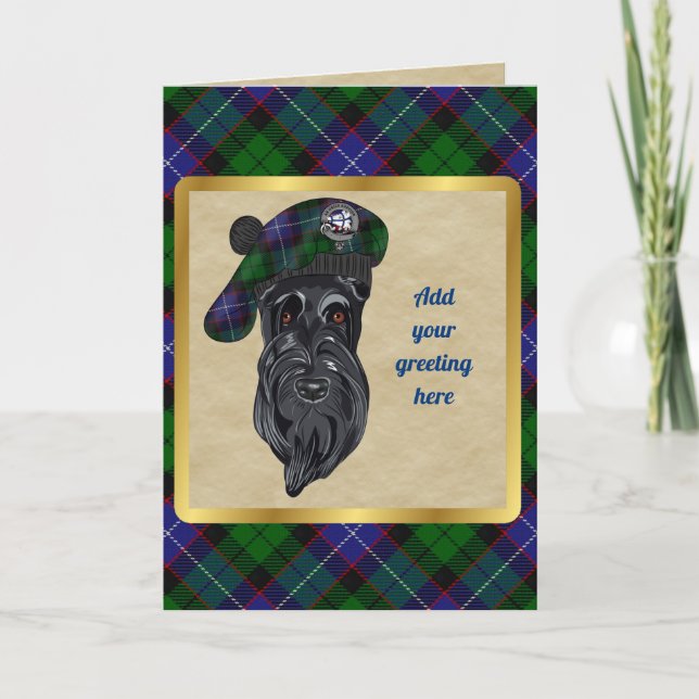 Galbraith Badge & Tartan Personalised Card (Front)