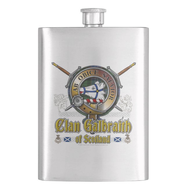 Galbraith Clan Badge Hip Flask (Front)