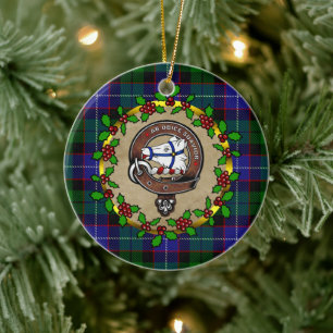 Galbraith Clan Badge & Tartan Personalised Xmas Ceramic Ornament
