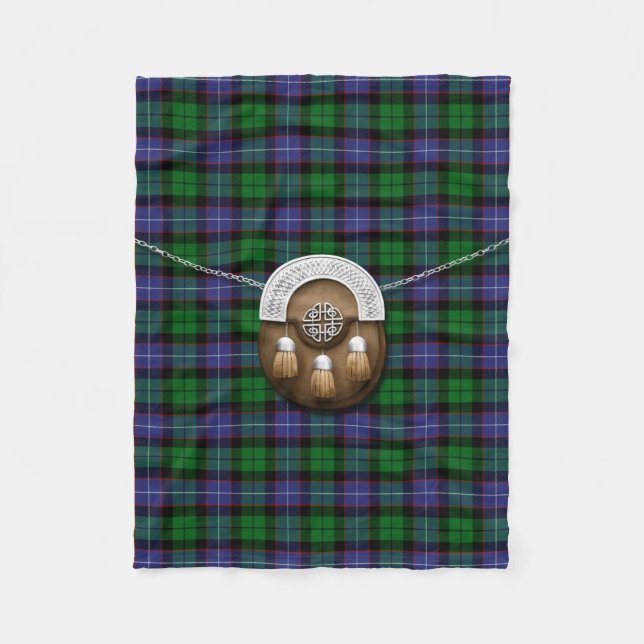 Galbraith Tartan And Sporran Fleece Blanket (Front)