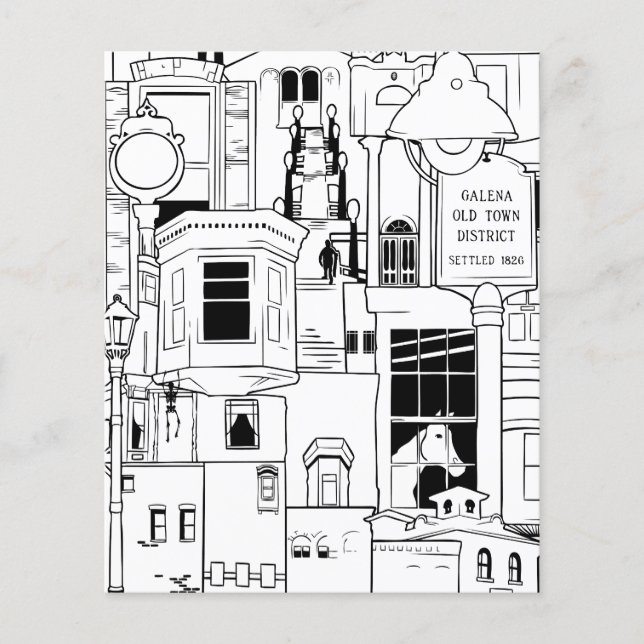 galena illinois collage colouring page (Front)
