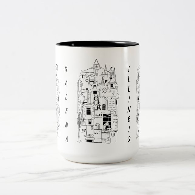 galena illinois collage Two-Tone coffee mug (Center)