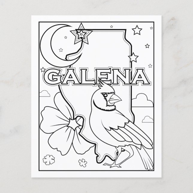 galena illinois state shape colouring page (Front)