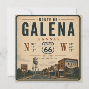 Galena Kansas Route 66 Greetings Card