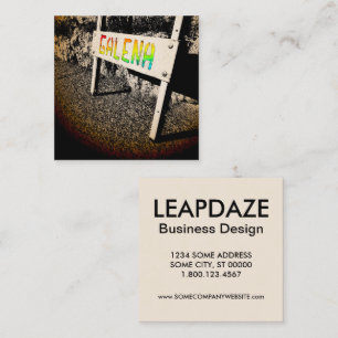 galena rainbow sidewalk sign square business card