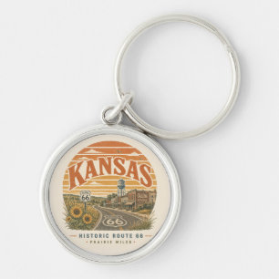 Galena Route 66 Prairie Miles Heritage Key Ring