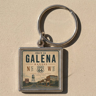 Galena Route 66 Travel Keepsake Key Ring