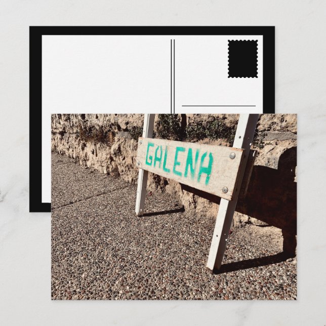 galena sidewalk sign postcard (Front/Back)