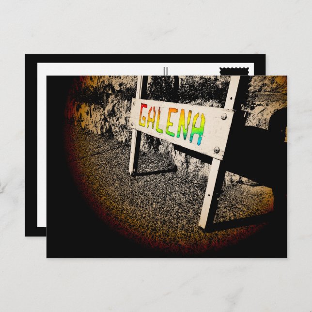 galena sidewalk sign postcard (Front/Back)