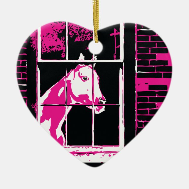 galena window horse ceramic ornament (Front)