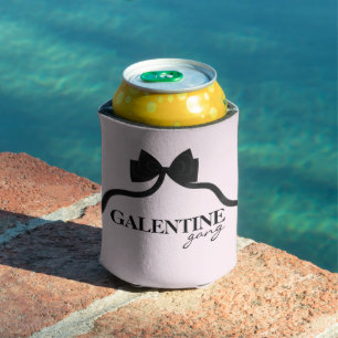 Galentine gang Friend Valentine Black Bow Can Cooler