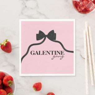 Galentine gang Friend Valentine Black Bow Napkin