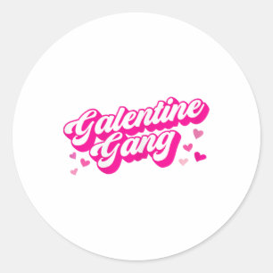 Galentine Gang Galentines Day Matching Outfit Cute Classic Round Sticker