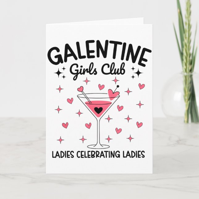 Galentine Girls Club Ladies Celebrating Ladies Val Card (Front)