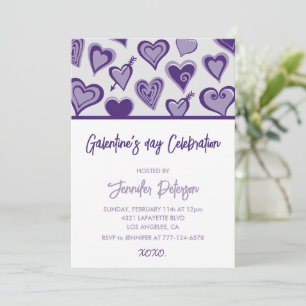 Galentine invitation xoxo Valentines hearts modern