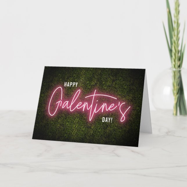 Galentine Neon Sign Valentine's Day Card (Front)