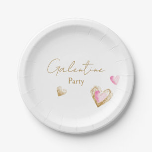 Galentine Party Heart Paper Plate