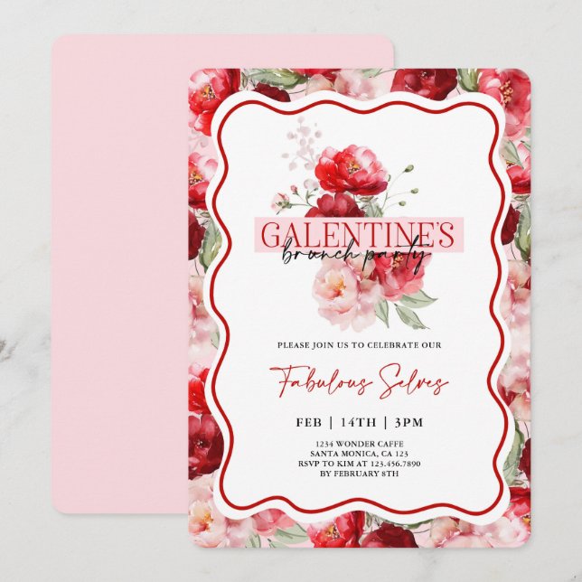 Galentine’s Brunch Party Invitation (Front/Back)