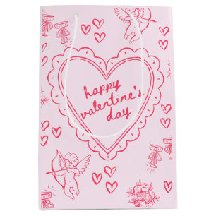 Galentine’s Day Valentine Girly Pink Medium Gift Bag
