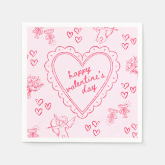 Galentine’s Day Valentine Girly Pink Napkin