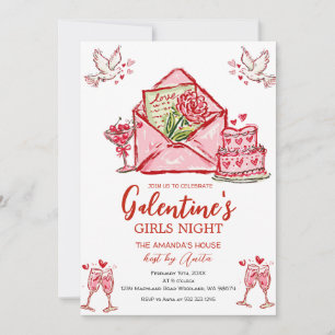 Galentine’s Girls Night Party Valentine Invitation