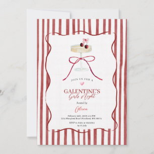 Galentine’s Girls Night Red Cherry Invitation