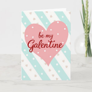 Galentine Striped Polka Dot Heart Card