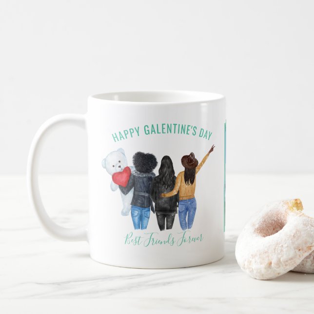Galentine Valentine | BFF Best Friends Photo Coffee Mug (With Donut)