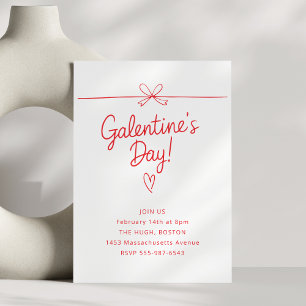 Galentine Valentine's Day Girls Party Friends Red Invitation