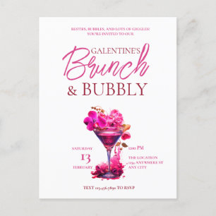 Galentine's Brunch and Bubbly Invitation Postcard